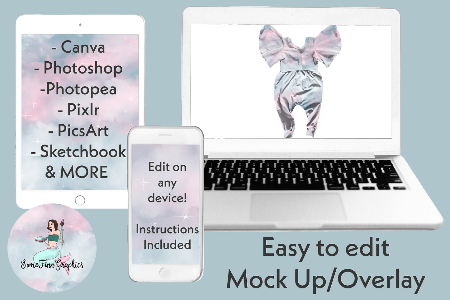 Realistic Flutter Romper Mock Up