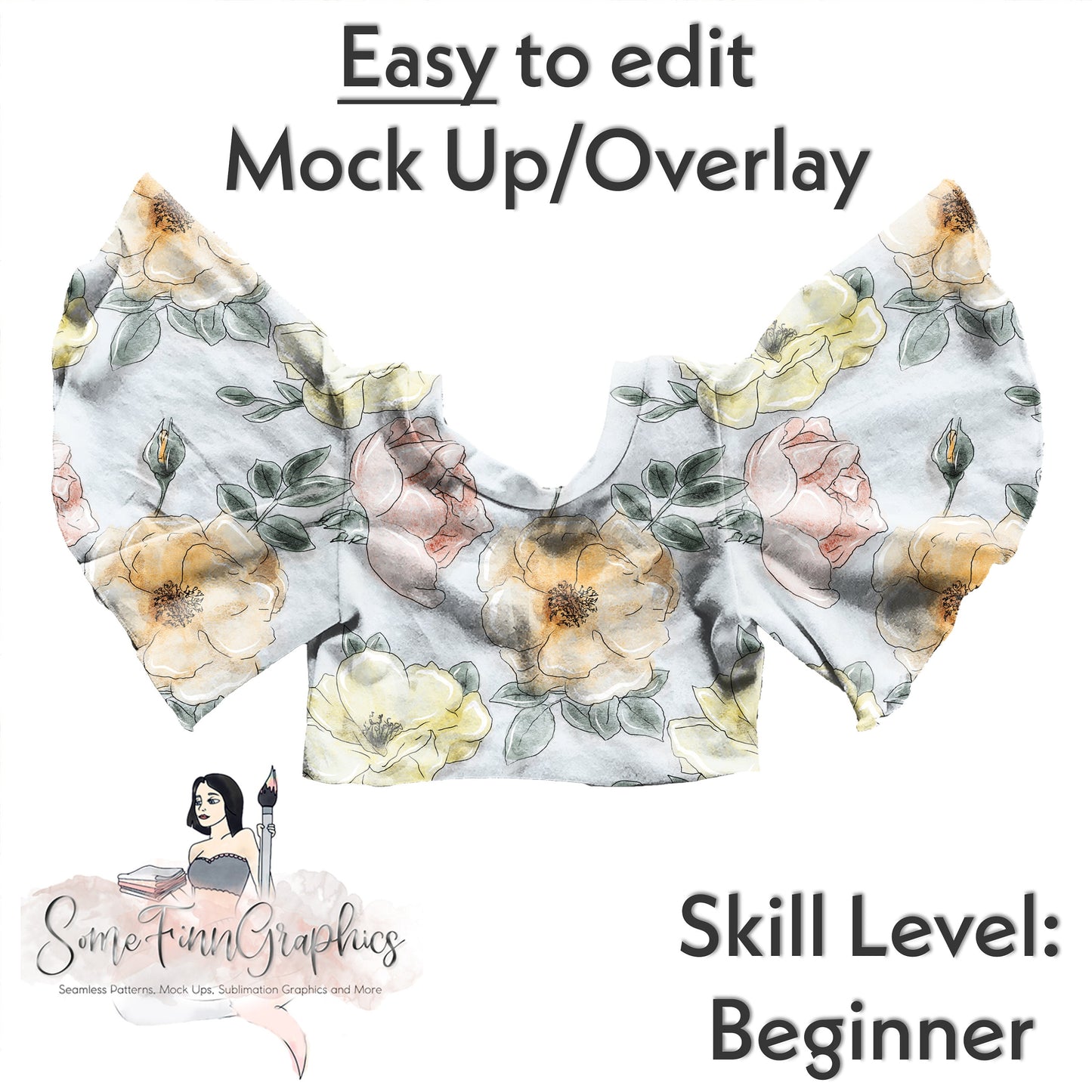 Realistic Flutter Crop Top Mock Up