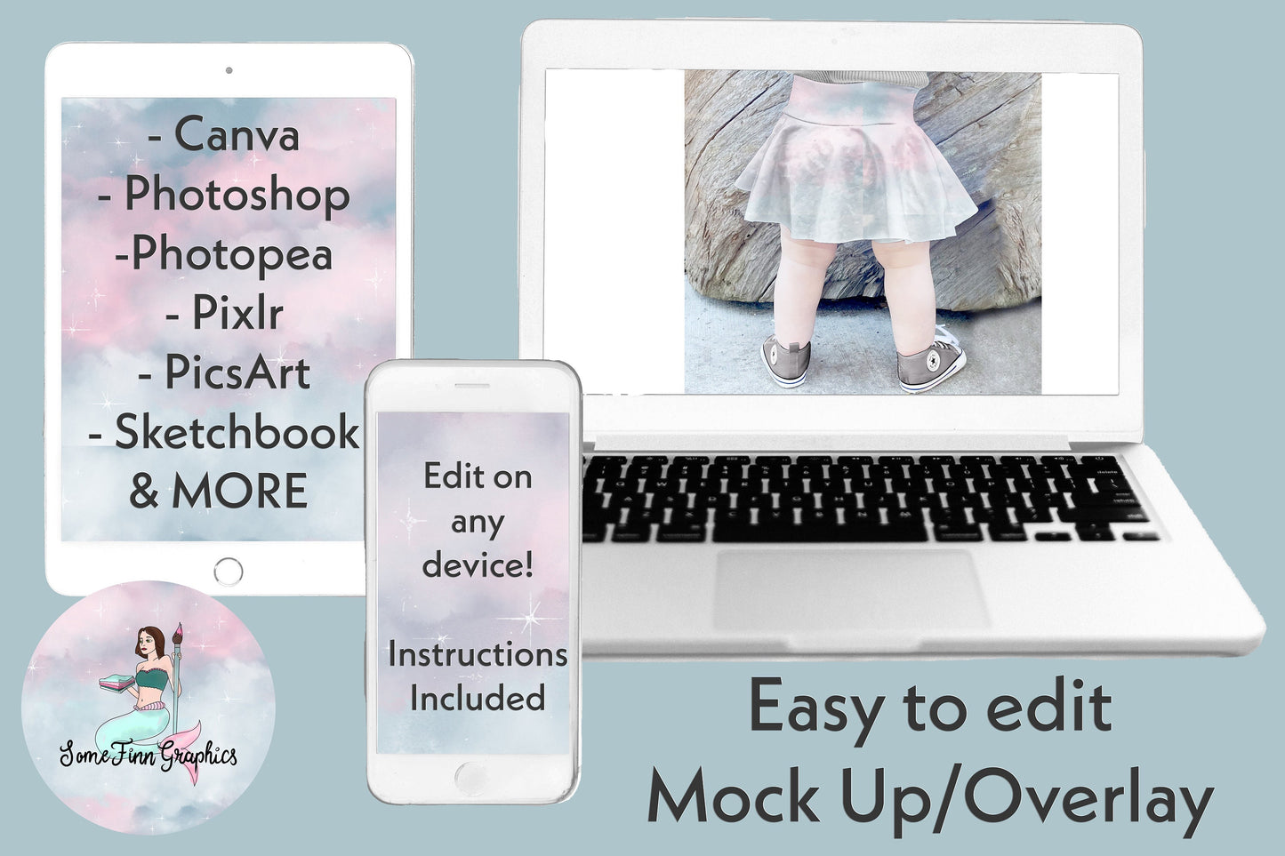 Realistic Skirted Bummies Mock Up