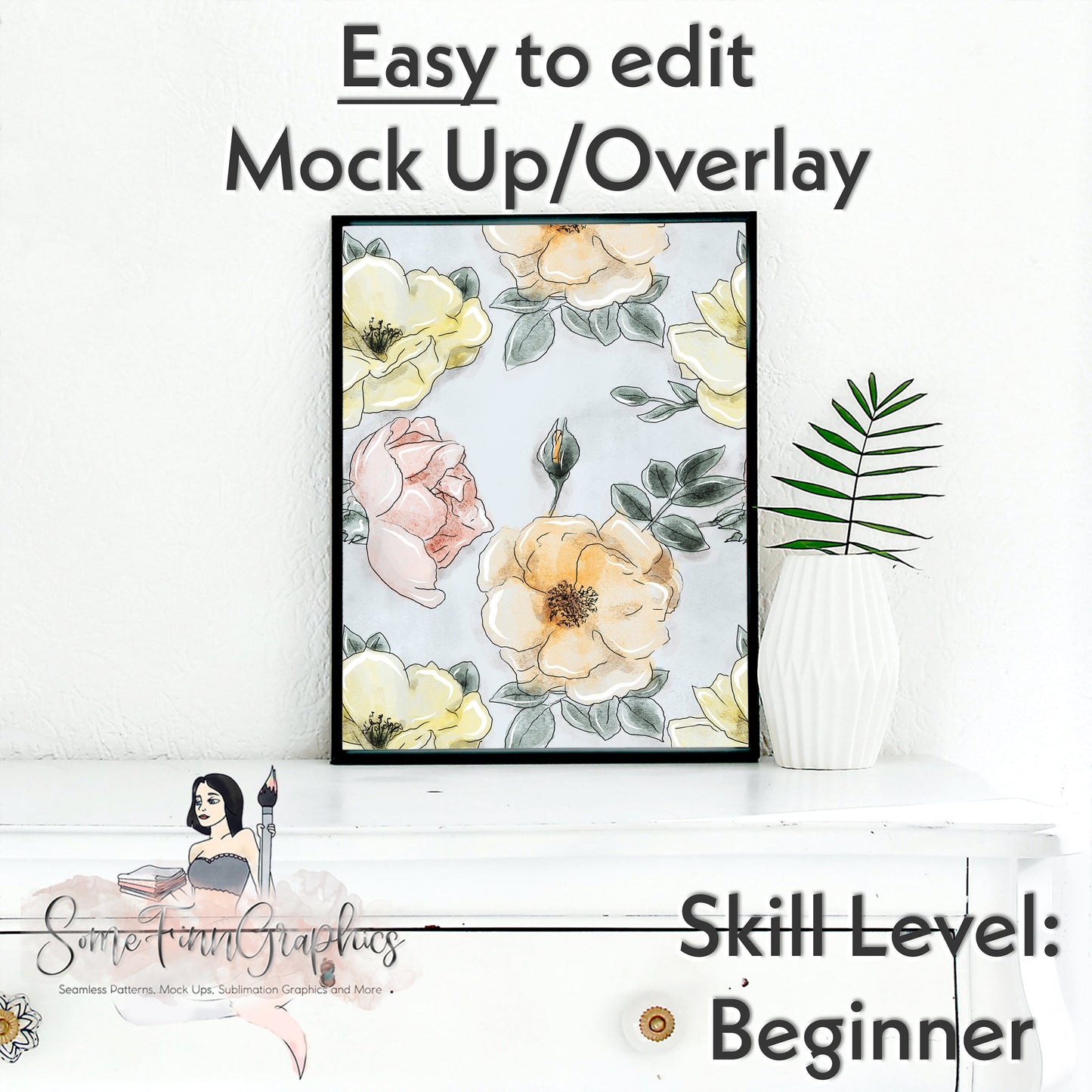 Realistic Framed Artwork Mock Up