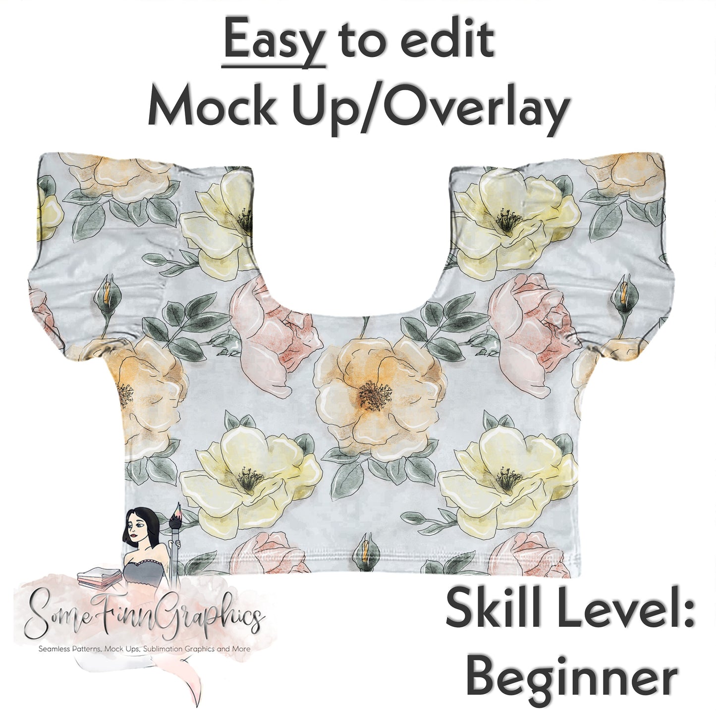 Realistic Flutter Crop Top Mock Up
