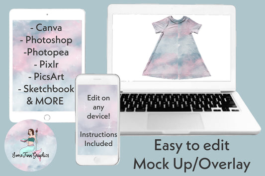 Realistic Ribbed T-Shirt Dress Mock Up