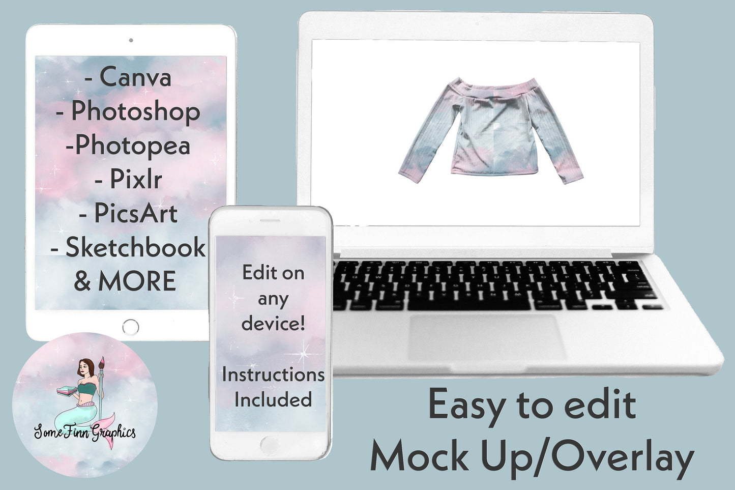 Realistic Off the Shoulder Shirt Mock Up