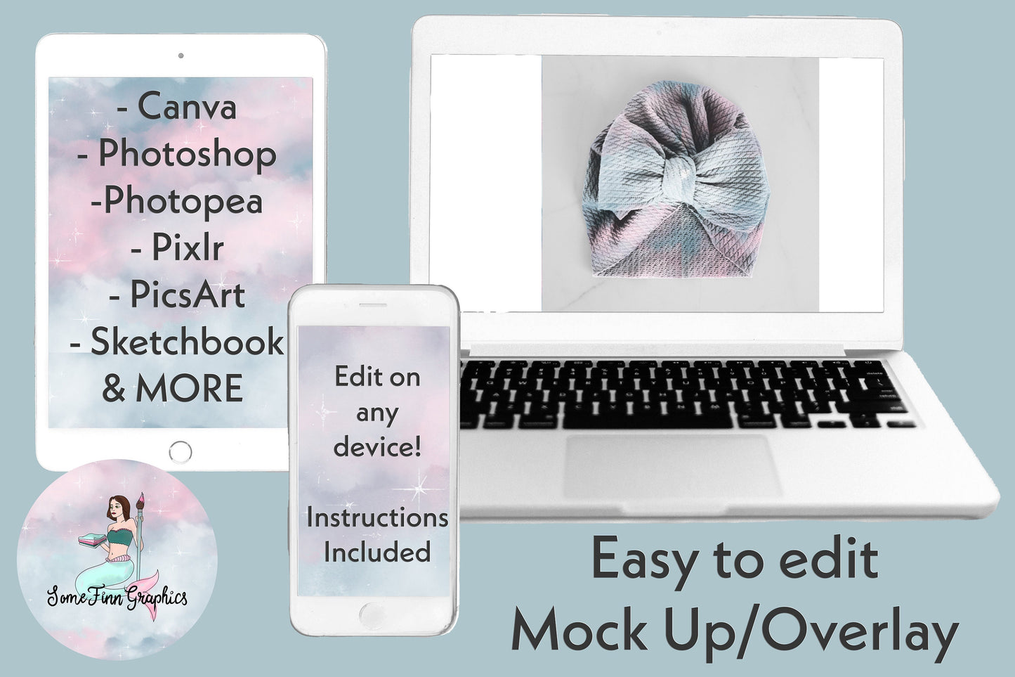 Realistic Bow Turban Mock Up