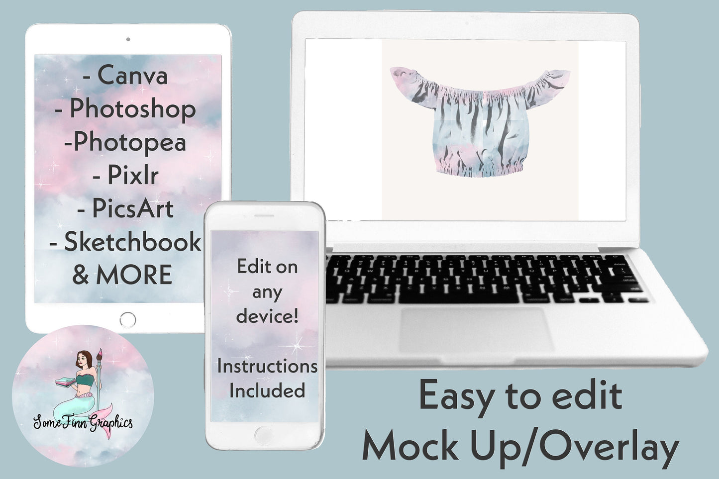 Realistic Off the Shoulder Shirt Mock Up