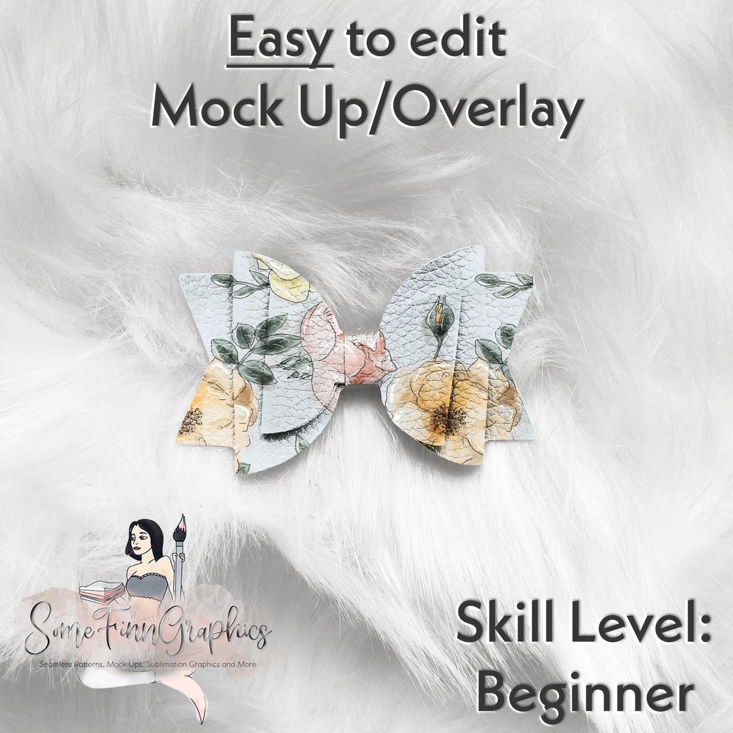 Realistic Leather Bow Mock Up