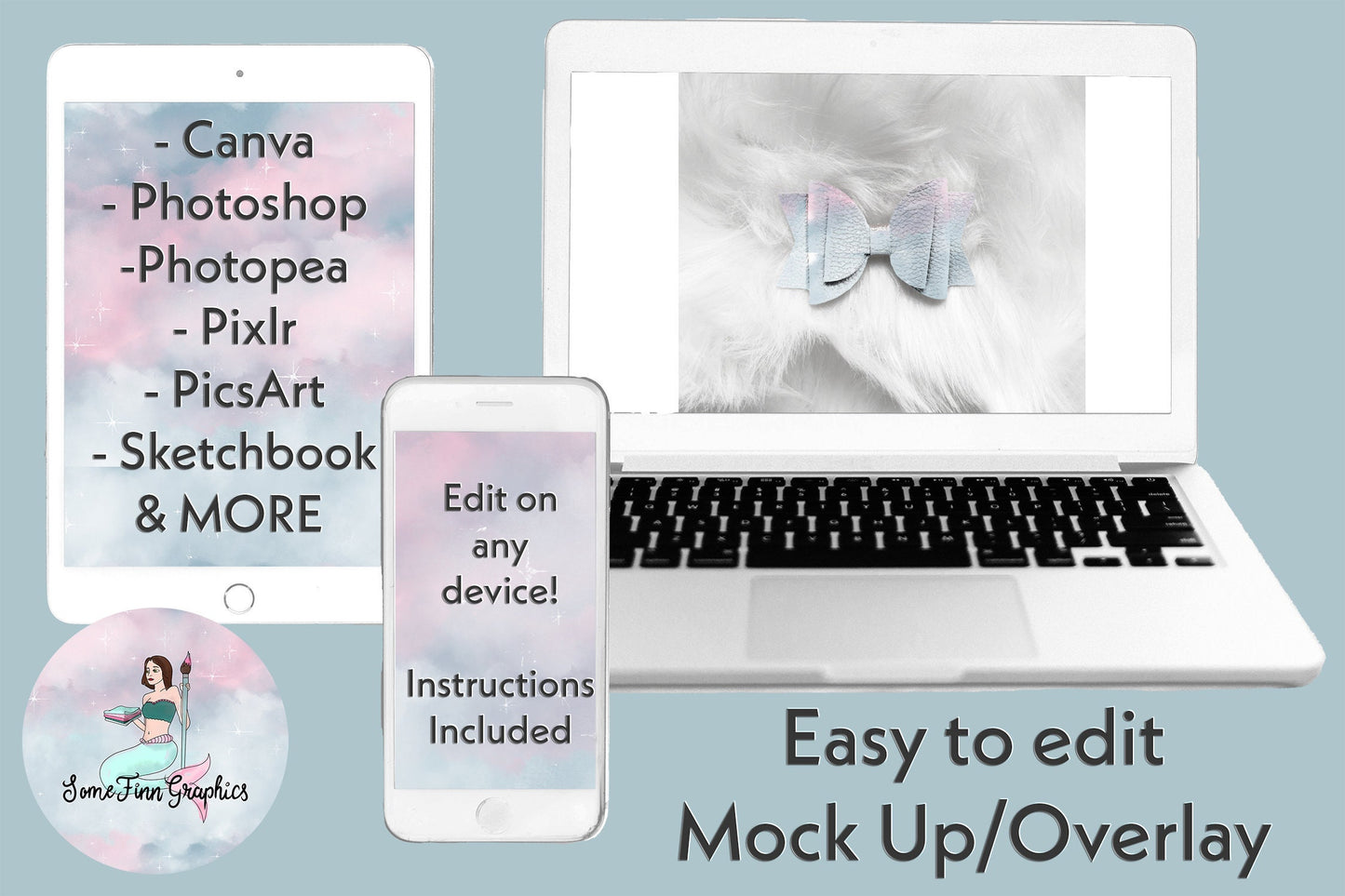 Realistic Leather Bow Mock Up