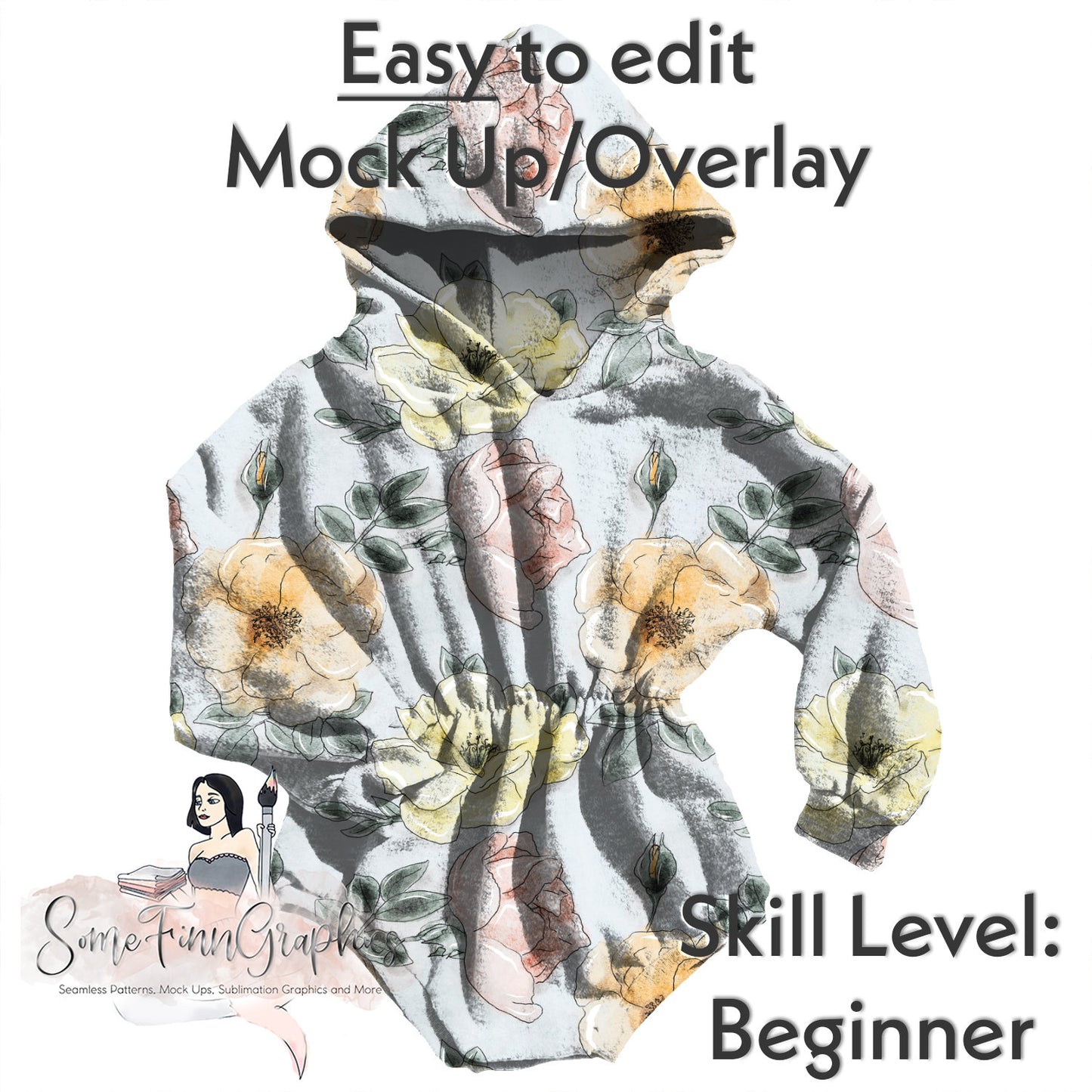Realistic Cinched Sweater Romper Mock Up