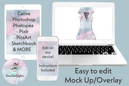 Realistic Sleeveless Hoodie Mock Up