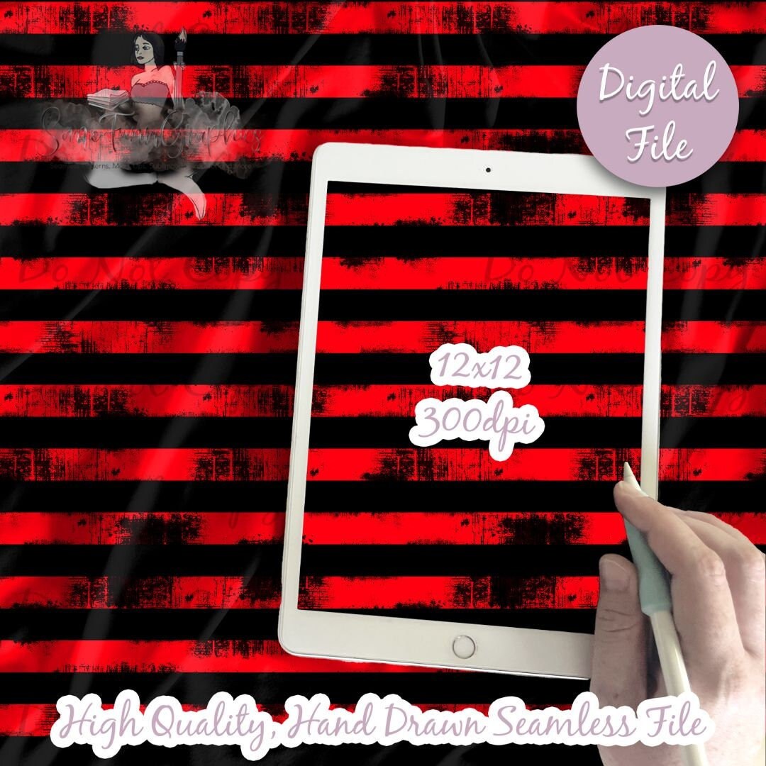 Distressed Red and Black Stripes