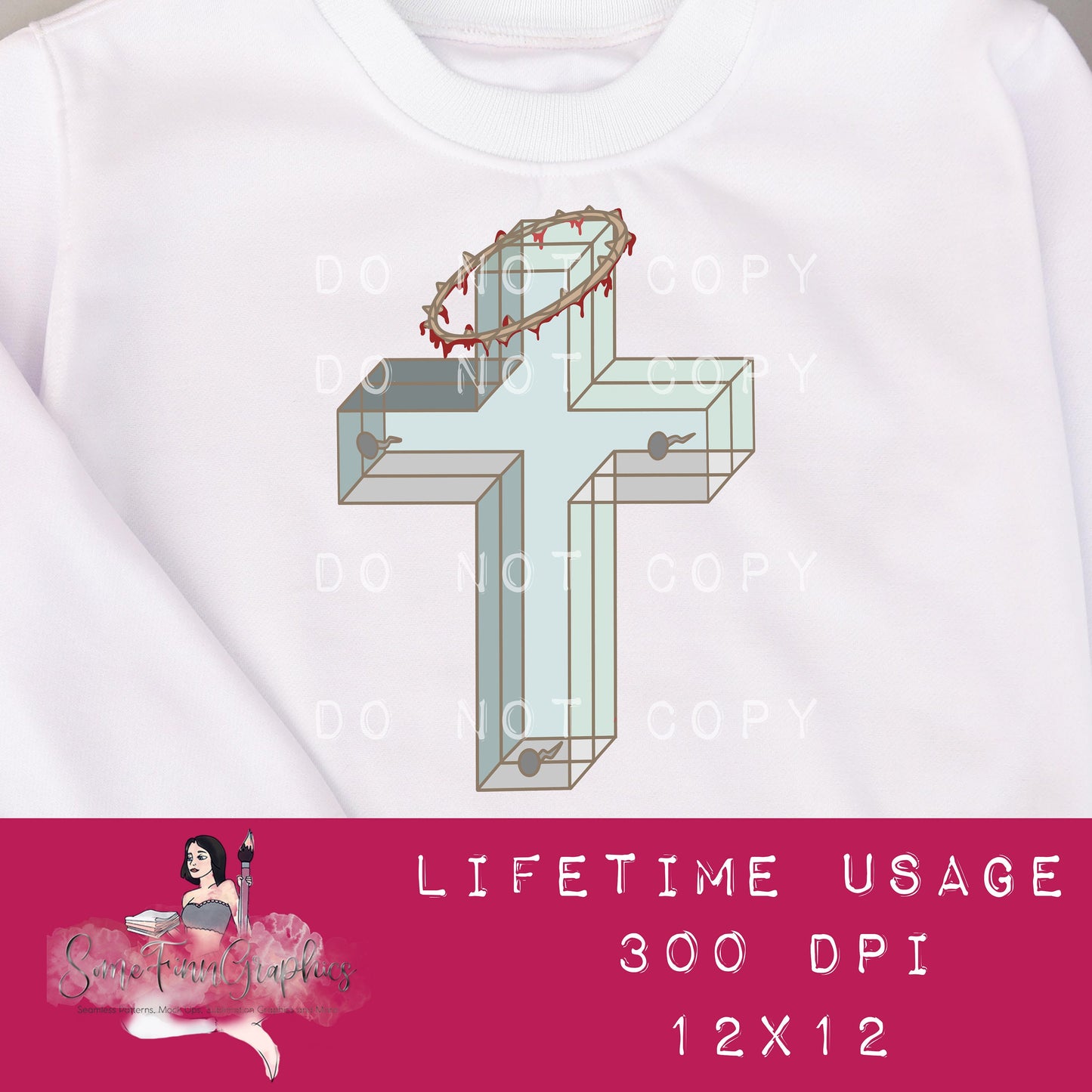 Christian Cross Sublimation Graphic