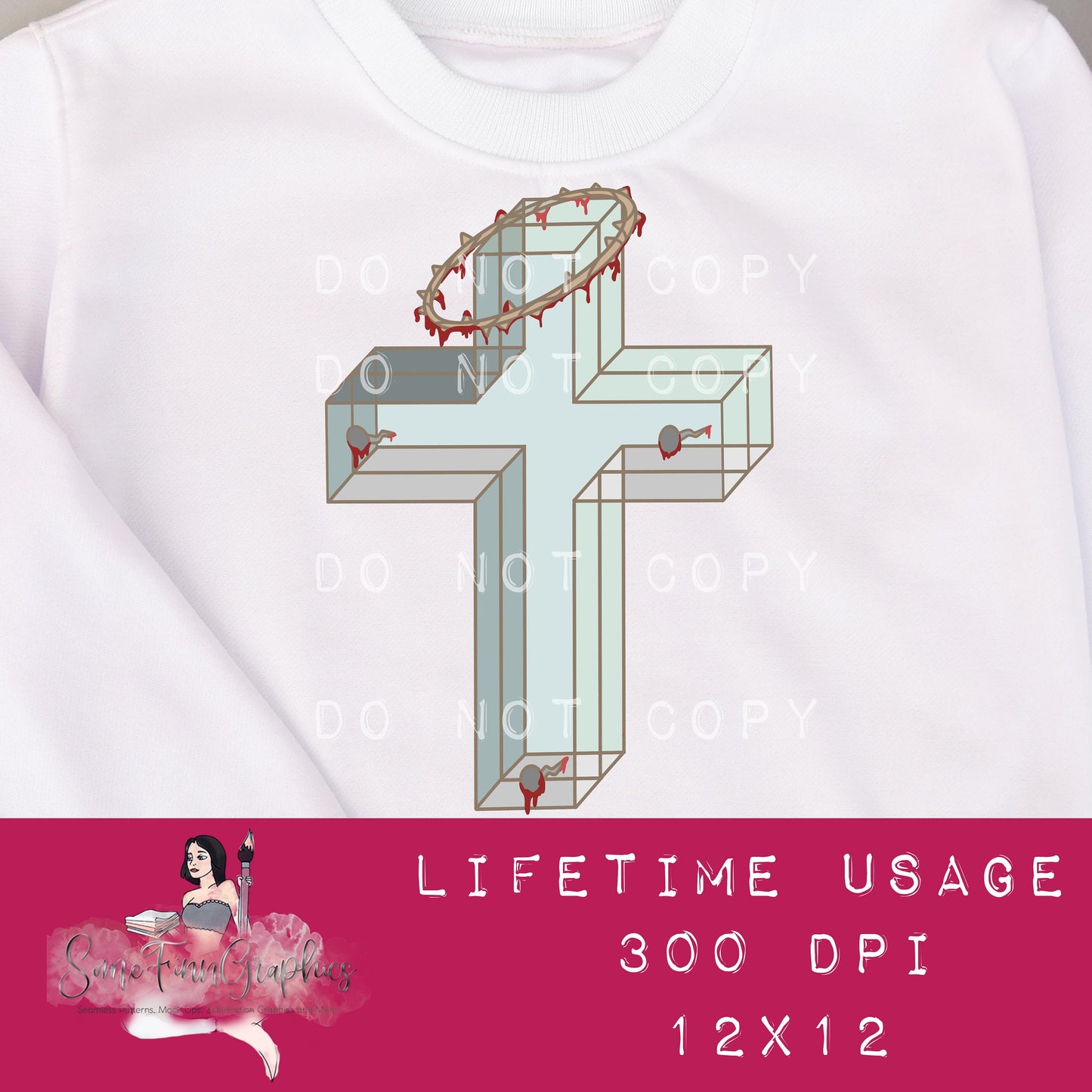 Christian Cross Sublimation Graphic