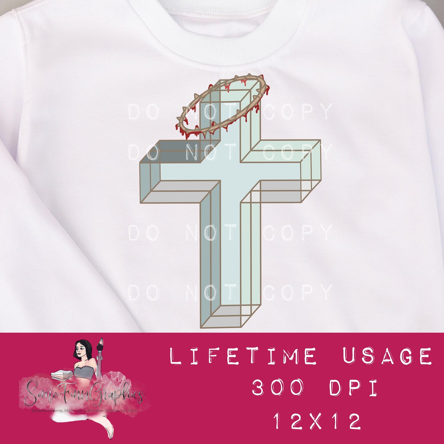 Christian Cross Sublimation Graphic