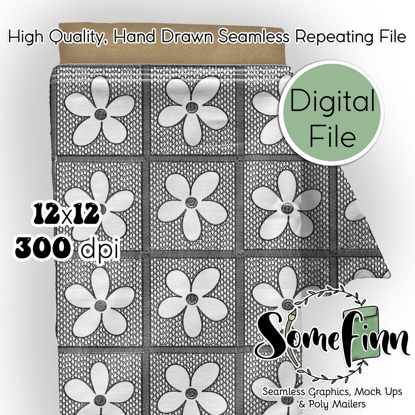 Embroidery Floral Granny Quilt Seamless