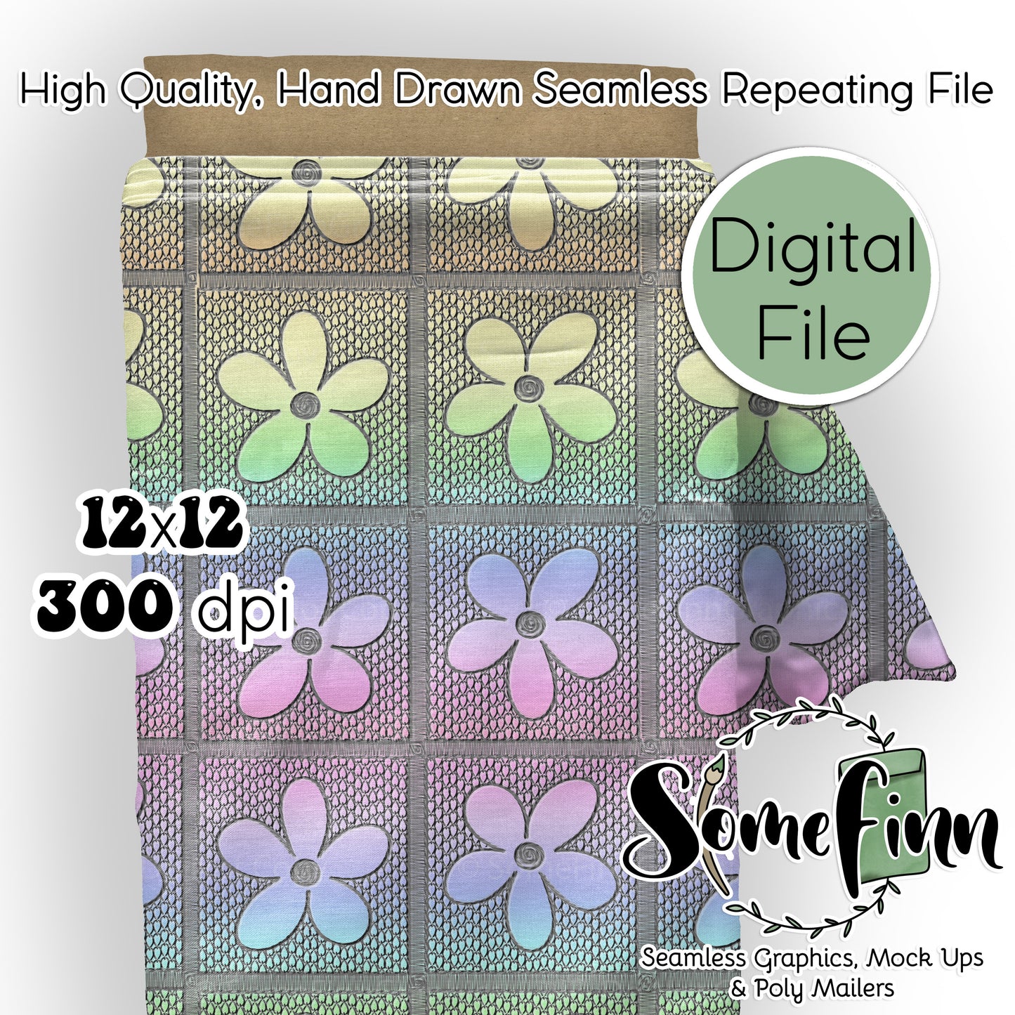 Embroidery Floral Granny Quilt Seamless