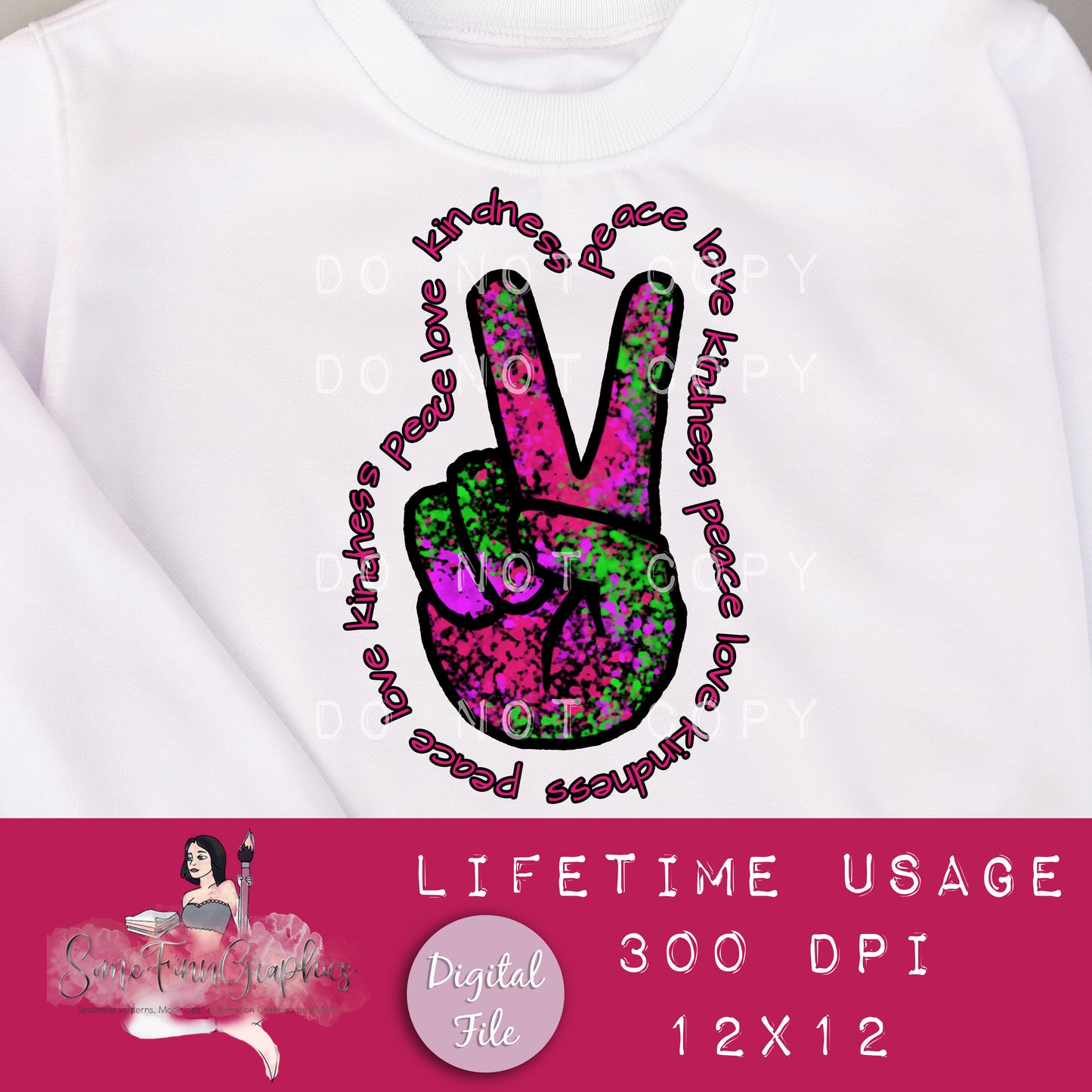 Peace Love Kindness Sub Clip Art