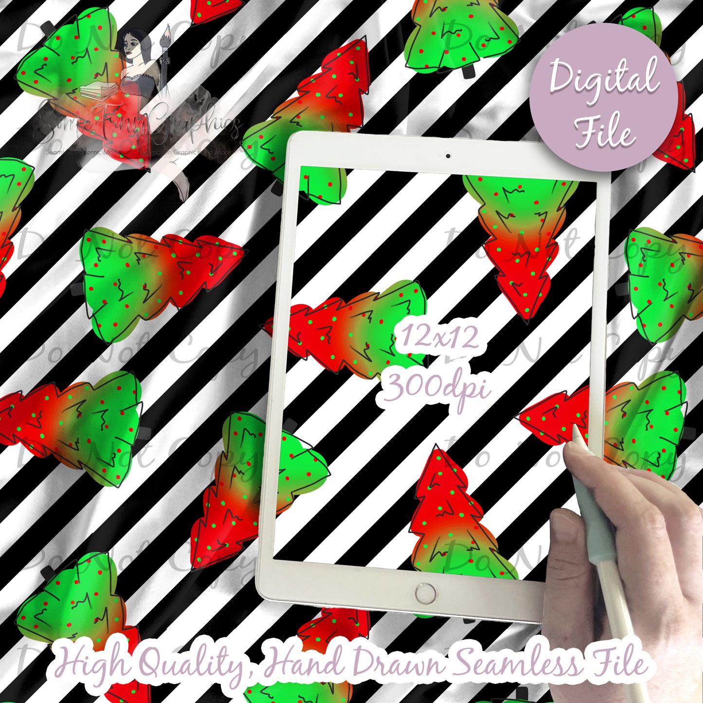 Bold Christmas Trees Seamless Design