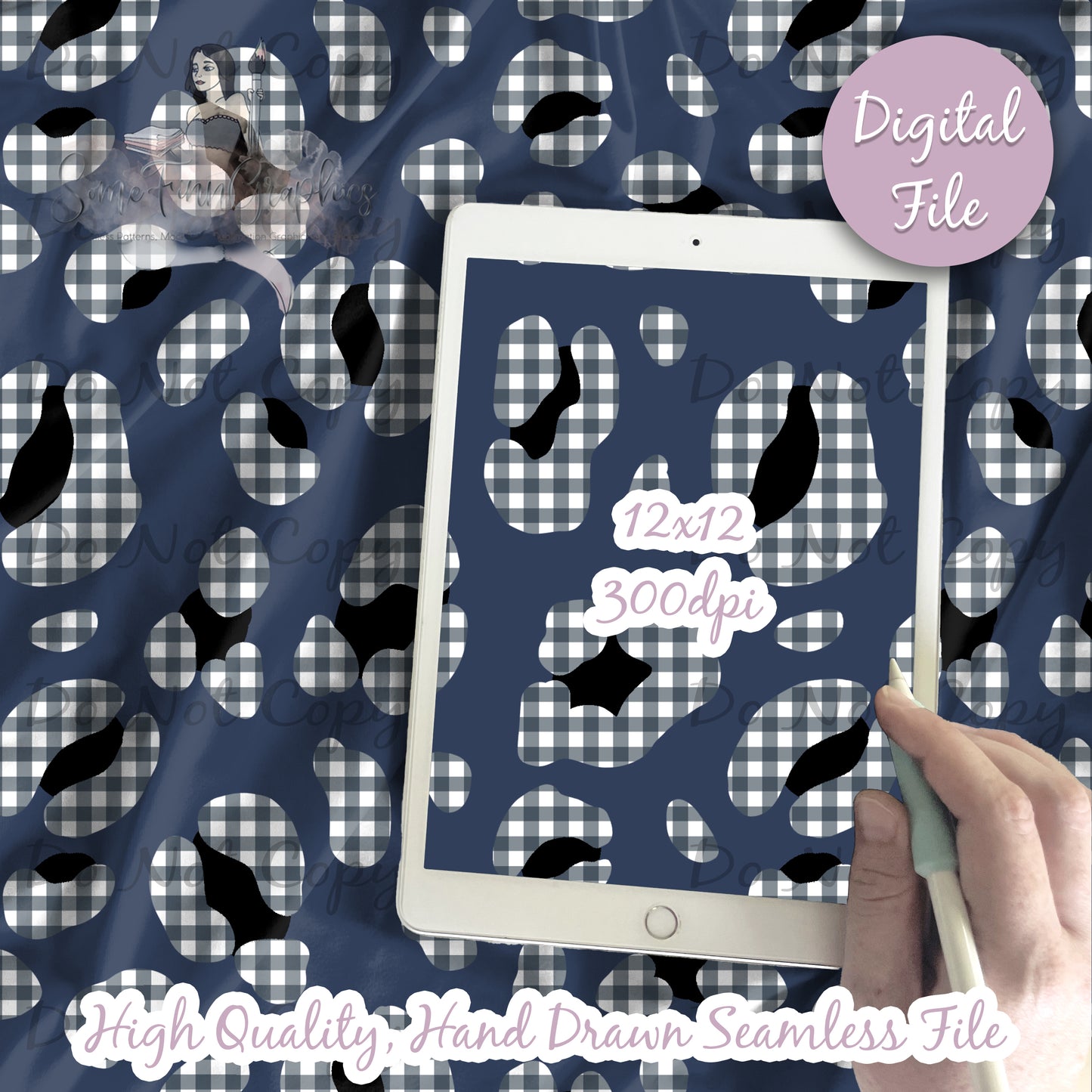 Buffalo Plaid Leopard Print Seamless Design