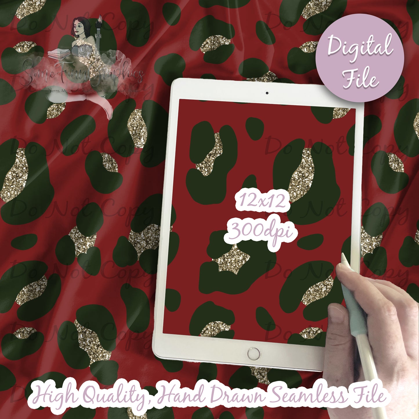 Christmas Leopard Print Seamless Design