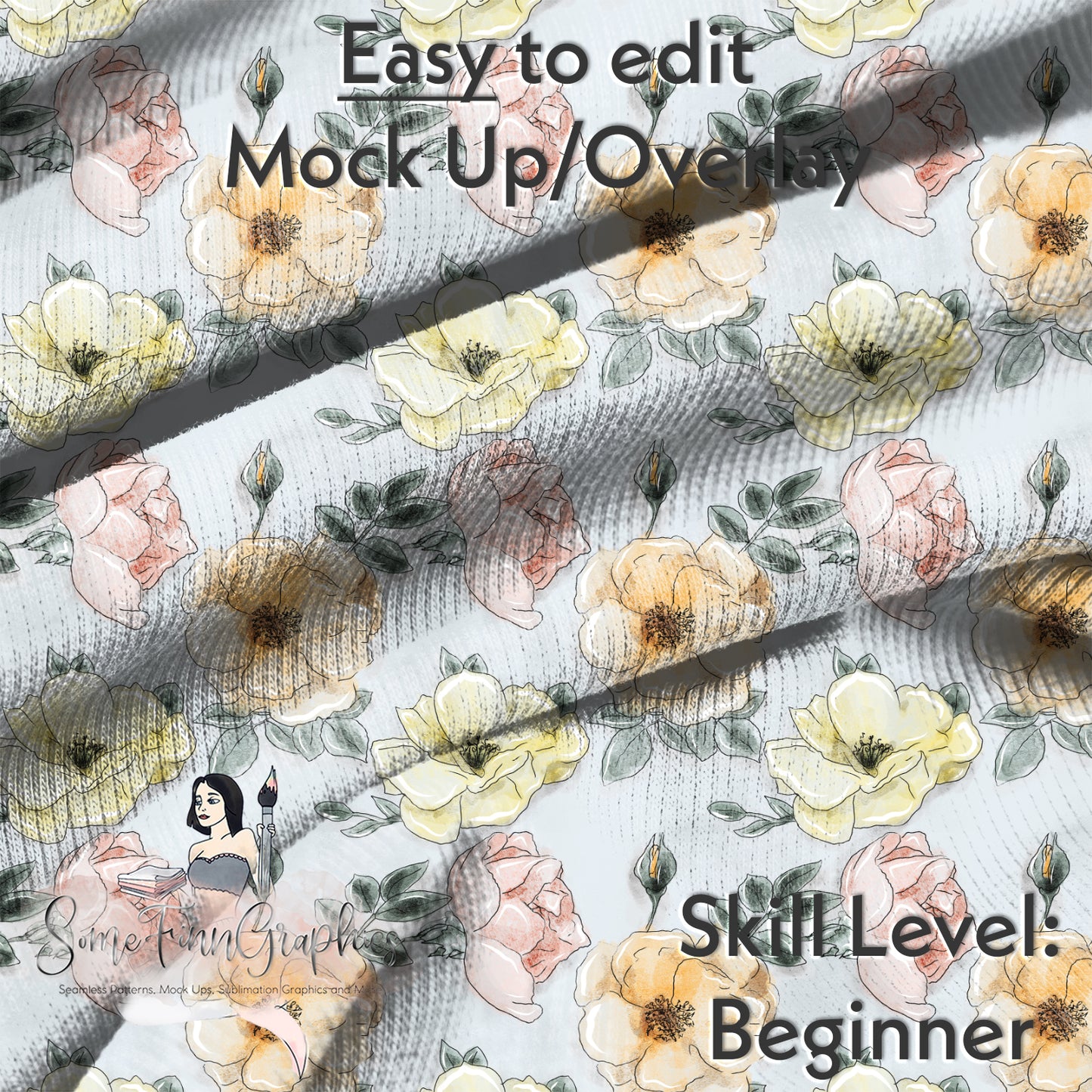 Realistic Ribbed Fabric Mock Up