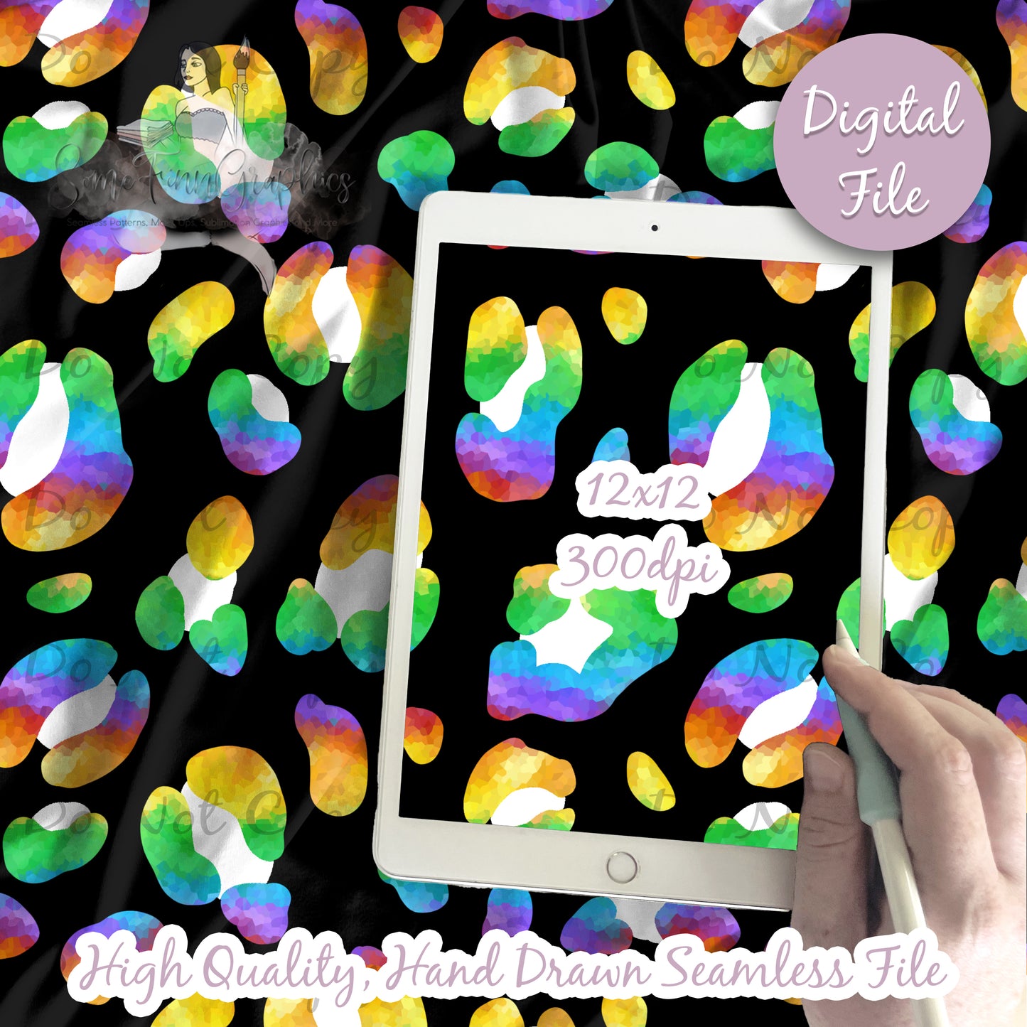 Rainbow Leopard Print Seamless Design