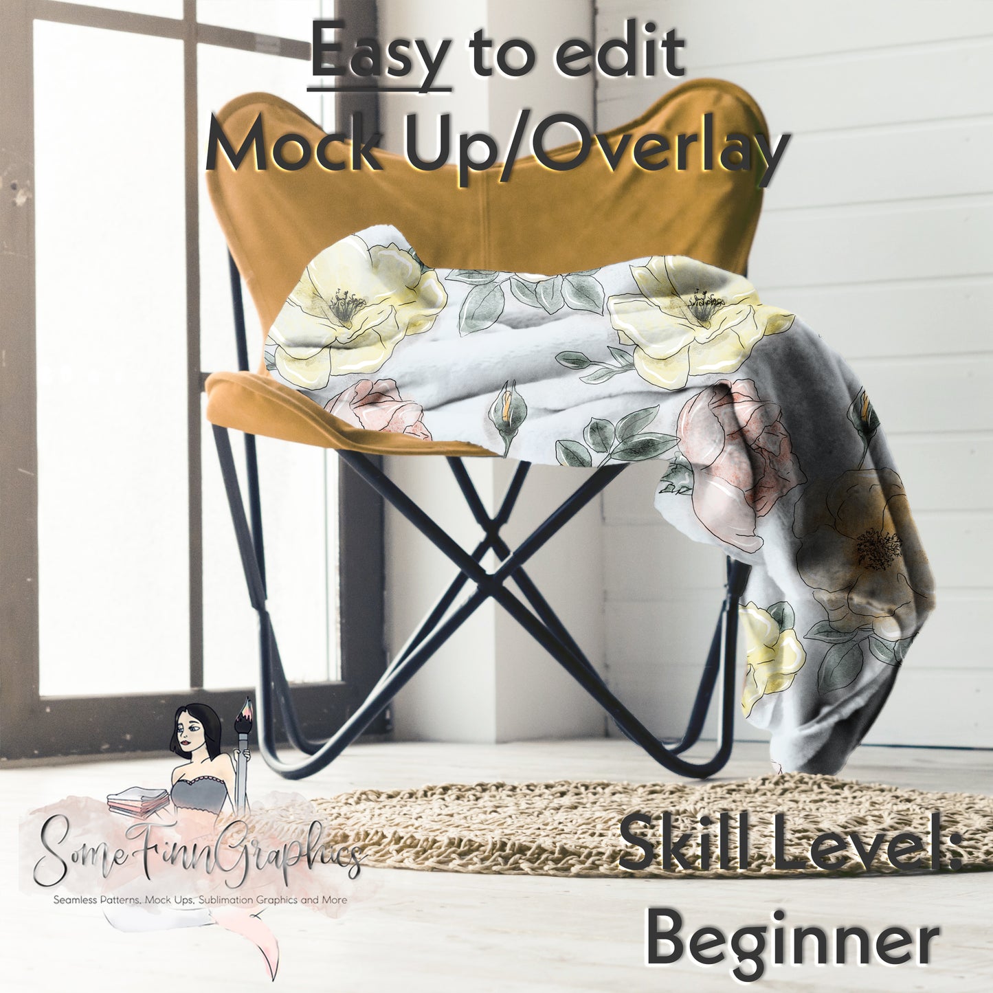 Realistic Blanket On a Chair Mock Up