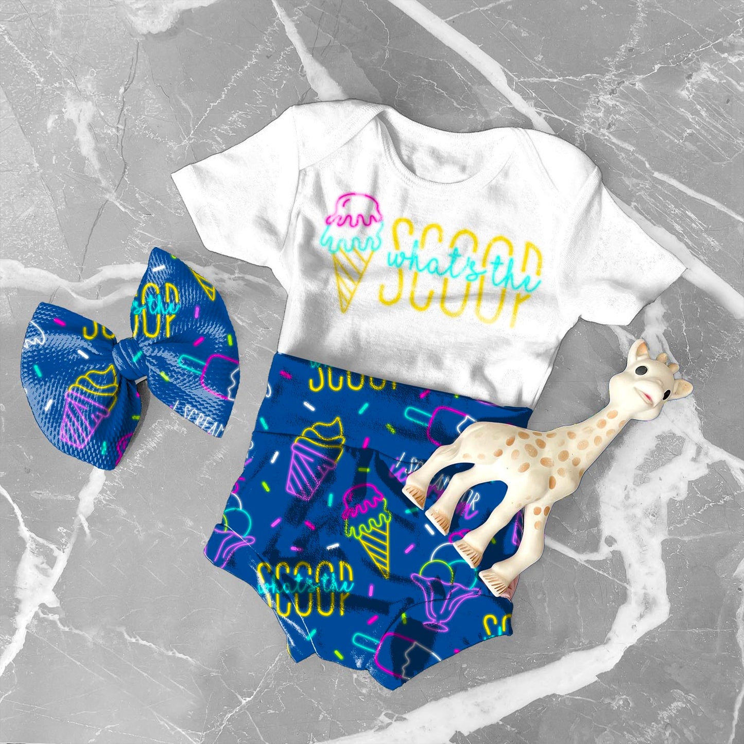 Realistic Bummy and Bow Outfit Mock Up