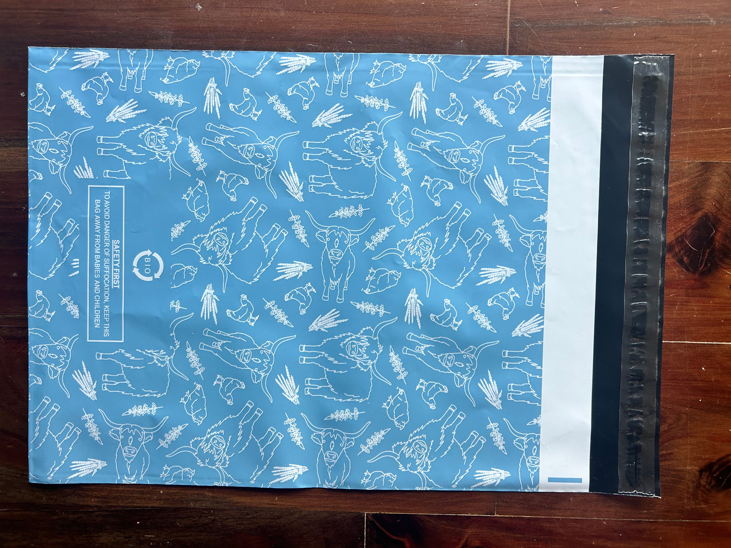 10x13 Green Cow and Chicken Biodegradable Poly Mailers