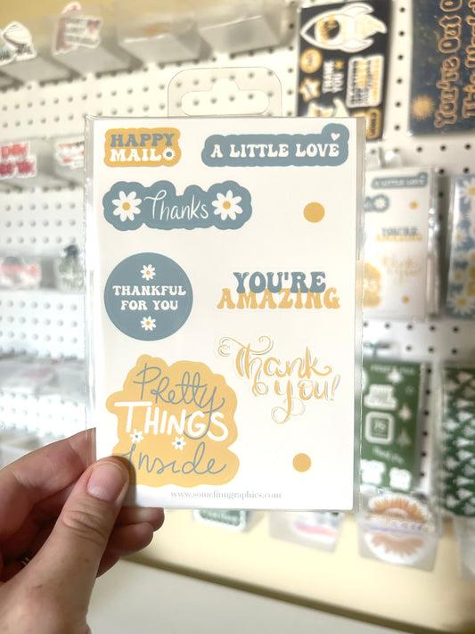 4x6 Daisy Thank You Sticker Sheets
