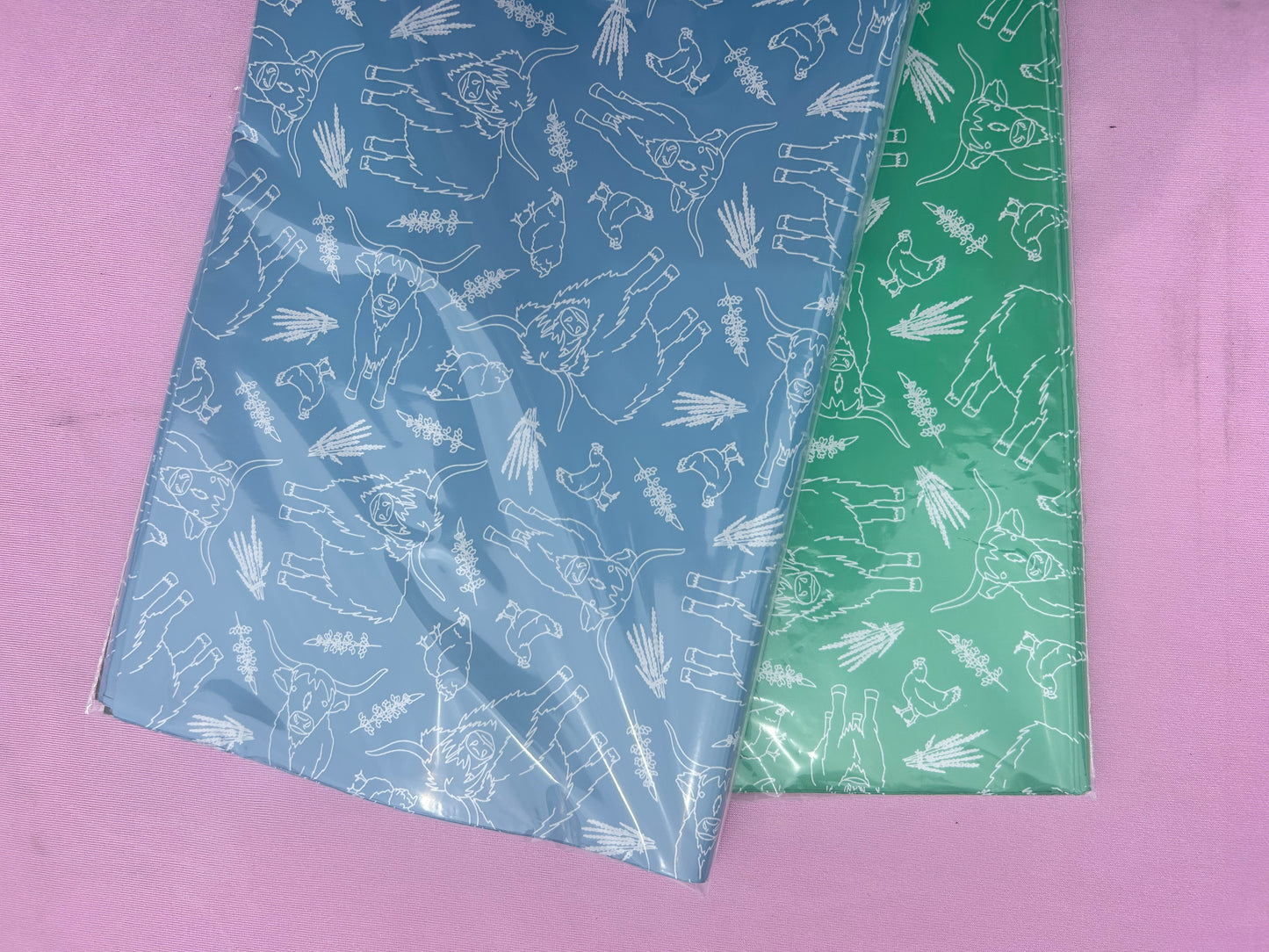10x13 Green Cow and Chicken Biodegradable Poly Mailers