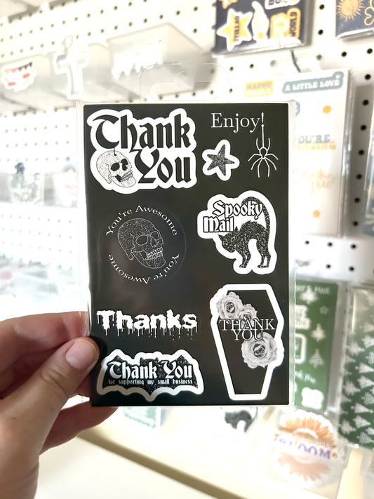 4x6 Gothic Thank You Sticker Sheets