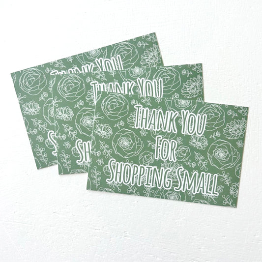 Thank You For Shopping Small Cards