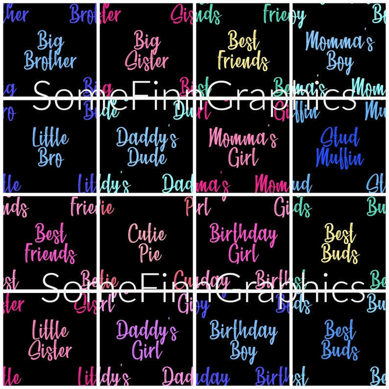 Big Sister, Little Sister, Big Bro, Little Brother, Daddy's Girl, Daddy's Dude, Momma's Girl, Momma's Boy Bundle