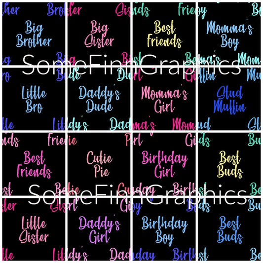 Big Sister, Little Sister, Big Bro, Little Brother, Daddy's Girl, Daddy's Dude, Momma's Girl, Momma's Boy Bundle