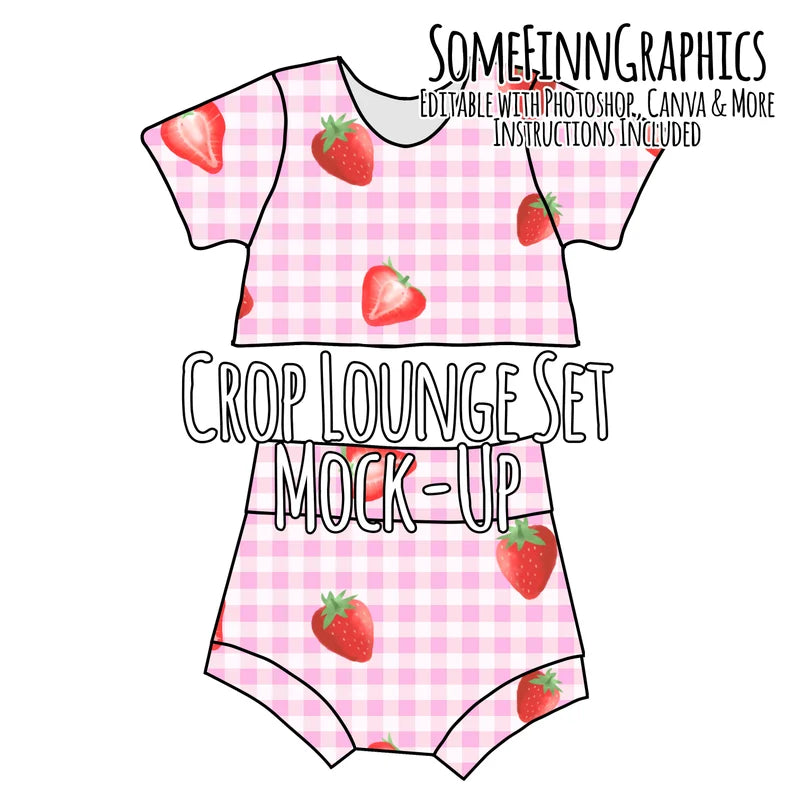 Crop Top Lounge Set Mock-Up