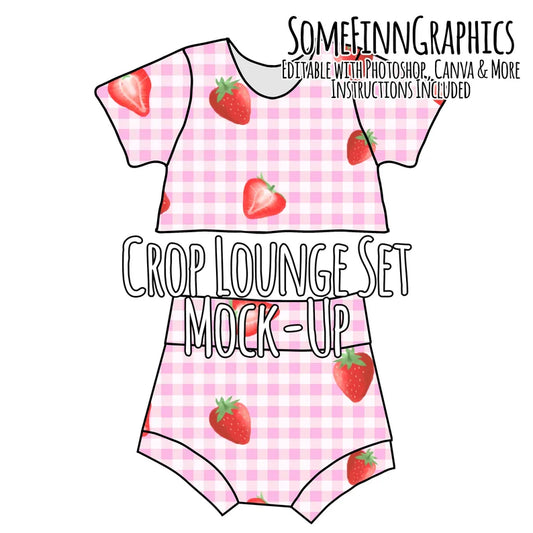 Crop Top Lounge Set Mock-Up
