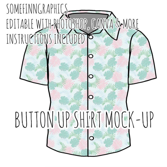 Button Up T-Shirt Mock-Up