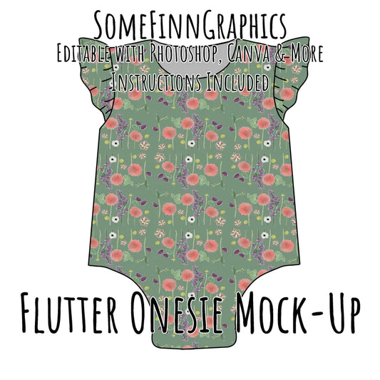 Bodysuit Flutter Sleeve Mock-Up