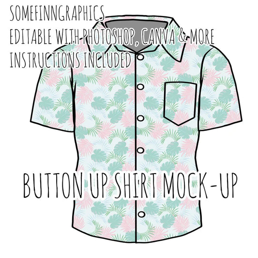 Button Up T-Shirt Mock-Up