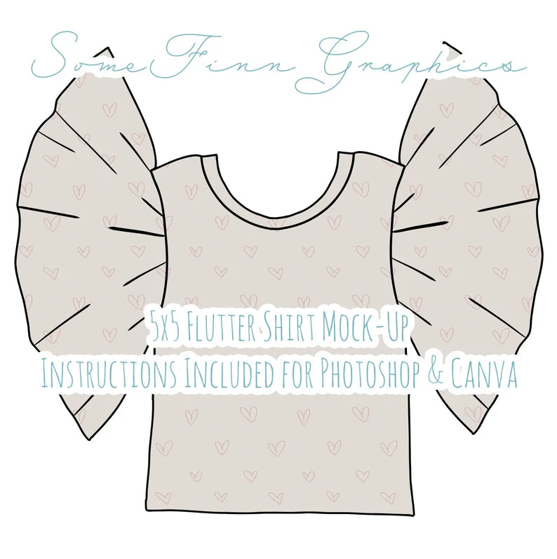 Flutter Sleeve Shirt Mock-Up
