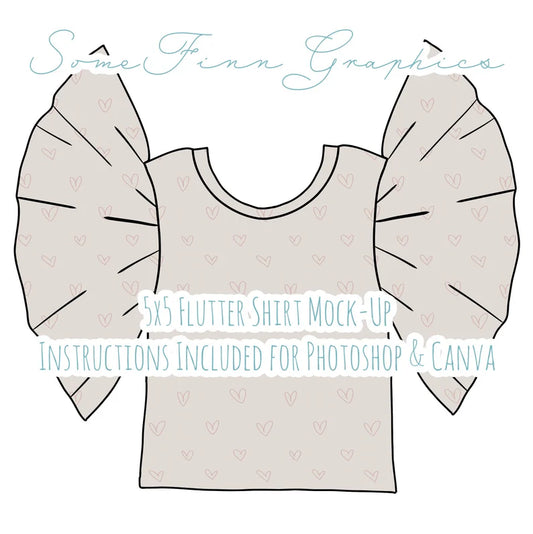 Flutter Sleeve Shirt Mock-Up
