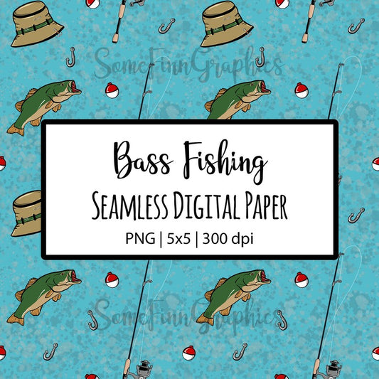 Bass Fishing Digital Paper
