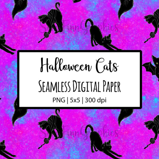 Black Cats Halloween Seamless