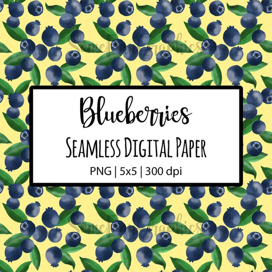 Blueberries Digital Paper