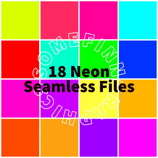 18 Neon Solid Seamless Files Bundle Digital Paper