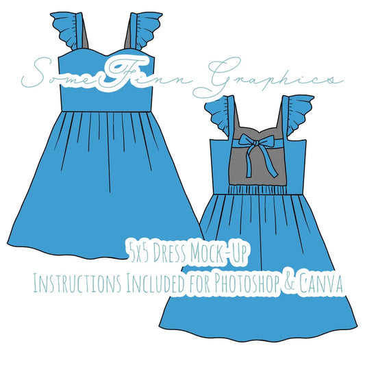 Flutter Sleeve Dress Mock-Up