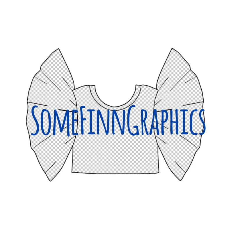 Crop Top Flutter Sleeve Mock-Up