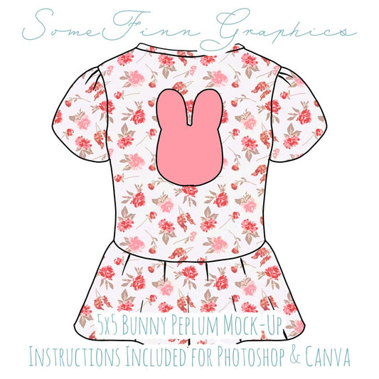 Bunny Cutout Puff Sleeve Peplum Mock-Up