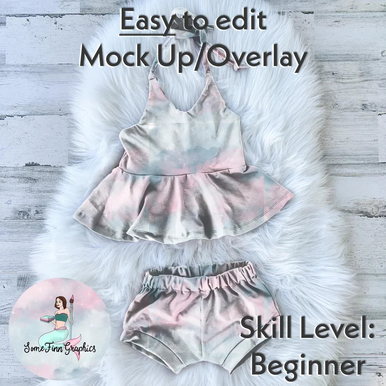 Cute Summer Set Realistic Mock-Up