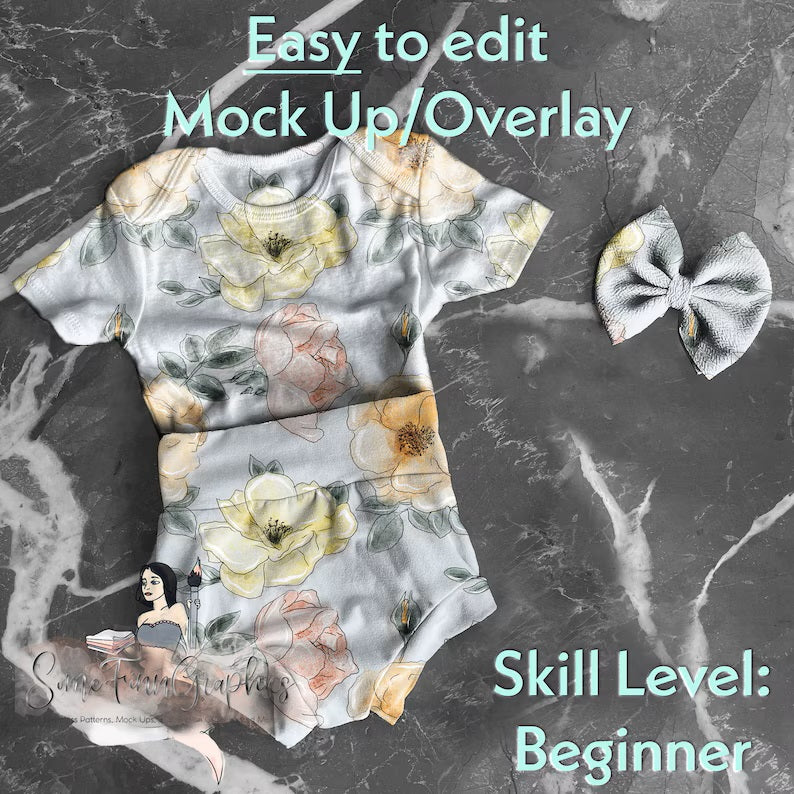 Bummie and Bow Set Realistic Mock Up